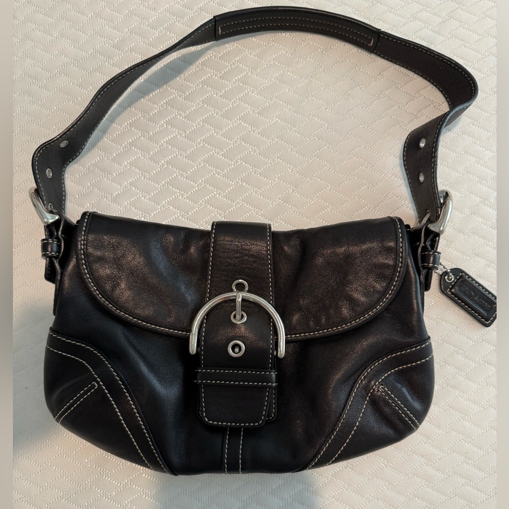 Vintage Coach Soho Hobo Shoulder Bag Purse 9247 Black Leather Y2K